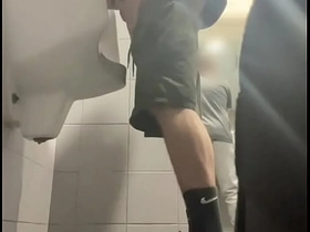 2 boys in sneakers having recreation at public toilets' urinal asian recent gay carnal knowledge videos