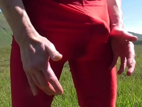 Cumming HARD Outdoors in Red Lycra career description asian gay sexual intercourse videos