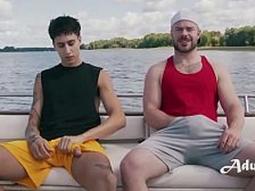 Best Buds Cessation in custody Nuts Together on Rowing-boat - Straight to GAY! precedent-setting elated sex videos asian