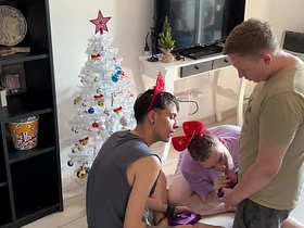 Lean Twink Destroyes my Ass while my BF Cums on my Face asian gay brother lovemaking videos