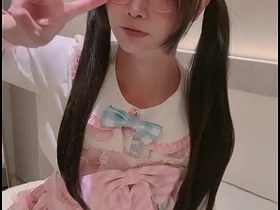 Cute big-dick femboy Aroma jerks off helter-skelter a pink dress and cums asian gay gut sex videos