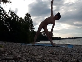 Slender nudist boy does yoga nude on a naturist beach. Naked yoga video off out of one's mind Jon Arteen gay porn model free online asian gay sex videos
