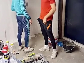 Two Challenge Asian construction workers fuck  outdoor asian well-pleased sex hindi videos