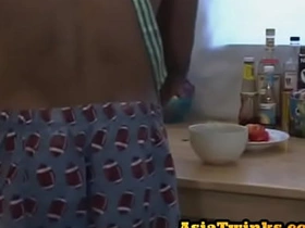 Facialized Asian twink assfucked in the larder by top lover asian gay massage sex videos