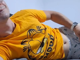 Horny Order of the day Boy Jerking off in Bed while vacillate for StepDaddy asian casting couch delighted sex videos